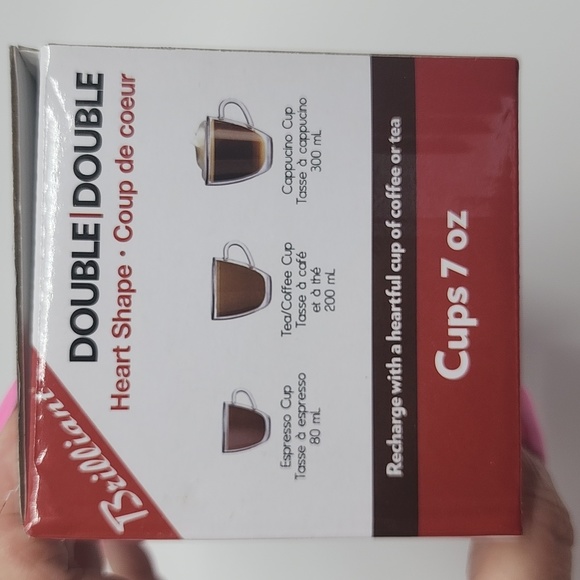 Brillant Heart Shaped Tea Cups New with Box - Picture 4 of 11